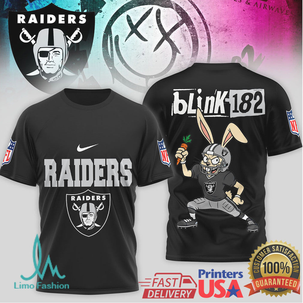 Blink 182 x Las Vegas Raiders Punk Rock Athletics T shirt - Limotees LLC