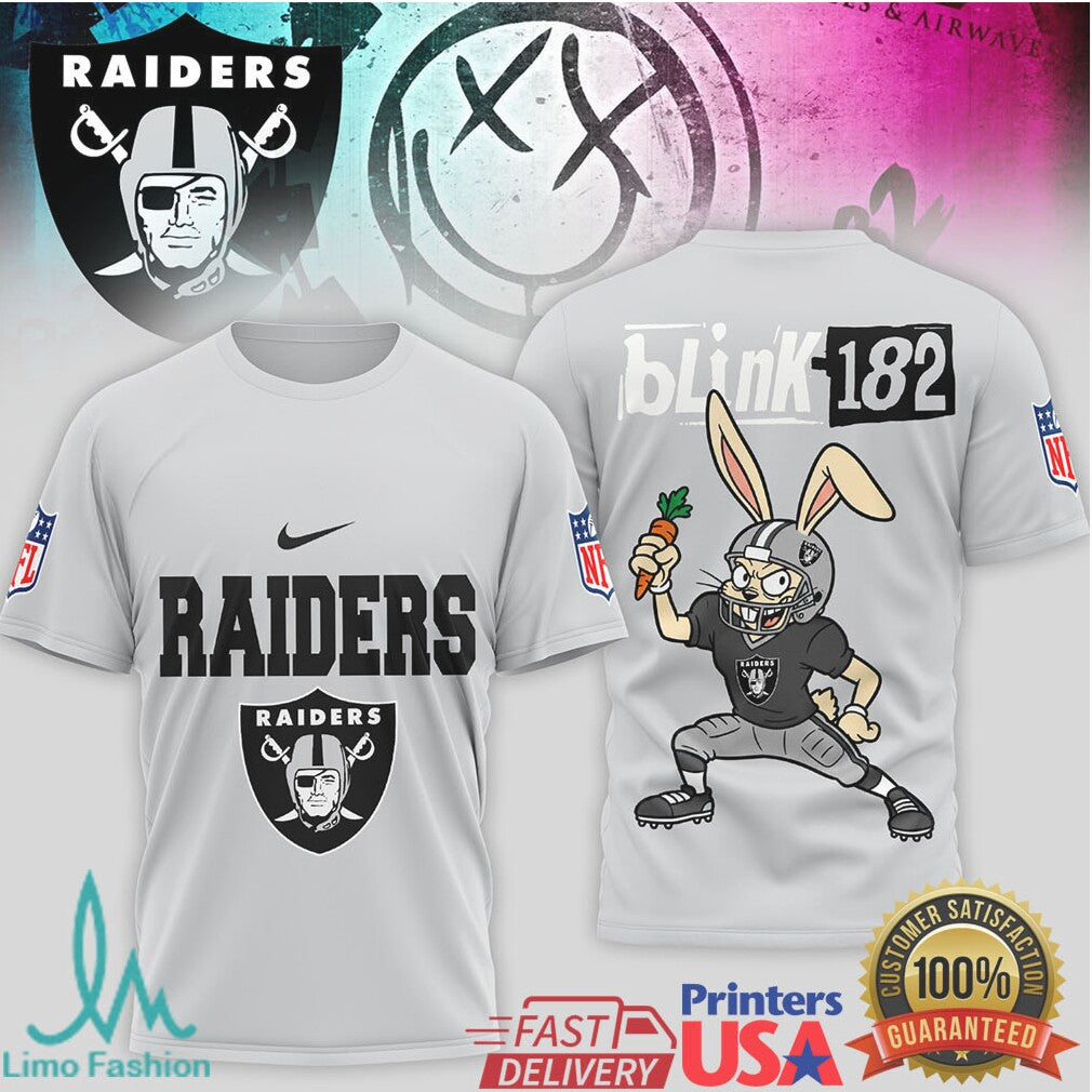 Blink 182 x Las Vegas Raiders Punk Rock Athletics T shirt - Limotees LLC