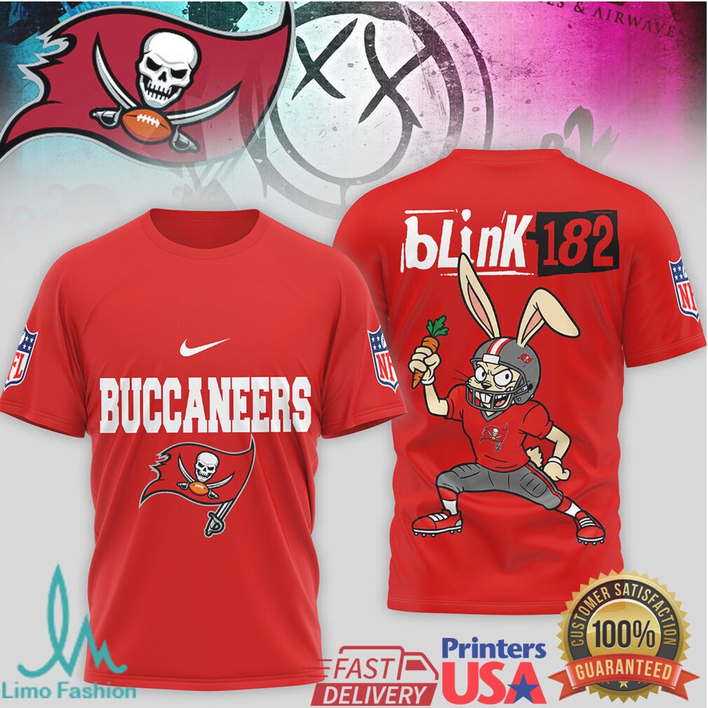 Blink 182 x Tampa Bay Buccaneers Bunny Mascot Pop Punk NFL T Shirt - Limotees LLC