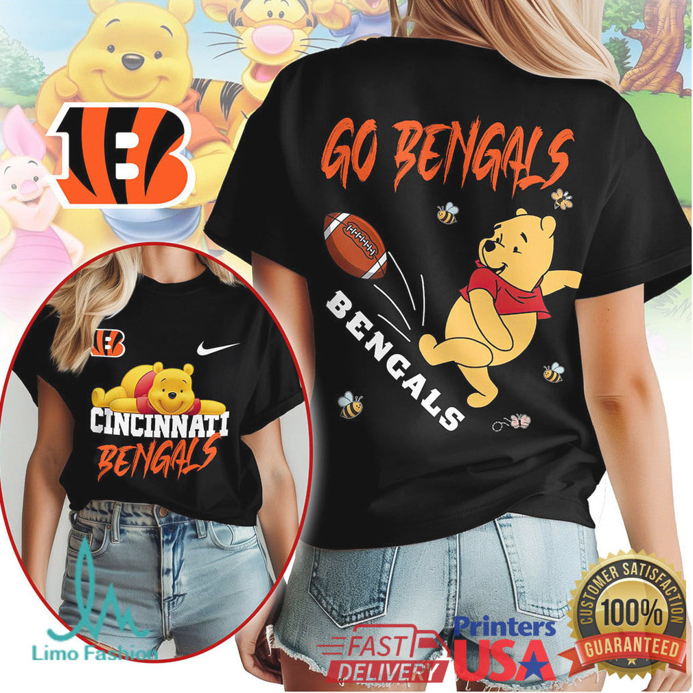 Cincinnati Bengals Official NFL Winnie The Pooh Go Shirt - Limotees LLC