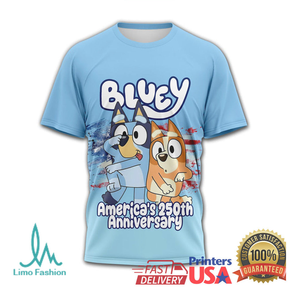 Bluey & Bingo Home Sweet Home Happy USA 250th Anniversary T Shirt - Limotees LLC