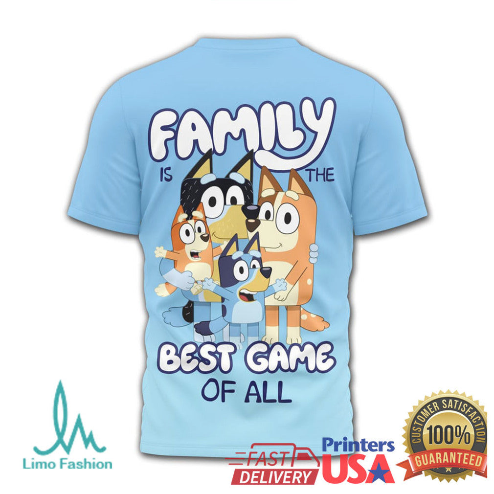 Bluey Family Is The Best Game Of All Character Photo Grid T Shirt - Limotees LLC