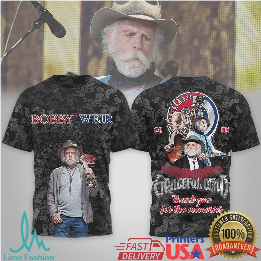 Bobby Weir Grateful Dead Tribute “Thank You For The Memories” 3D Apparel - Limotees LLC