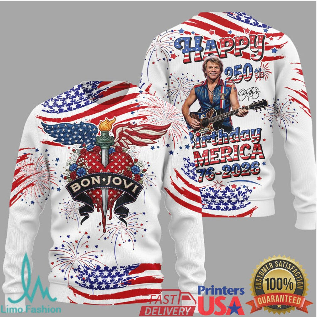 Bon Jovi Happy Birthday America 250th Anniversary 1776 2026 Shirt