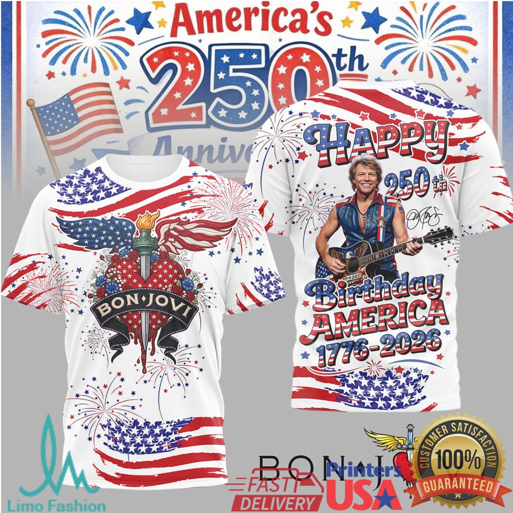 Bon Jovi Happy Birthday America 250th Anniversary 1776 2026 Shirt