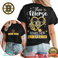 Boston Bruins Nurse Shirt This Nurse Loves Her Bruins Stethoscope T Shirt