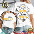 Boston Bruins Nurse T Shirt Just A Nurse Who Loves Bruins Hockey - Limotees LLC