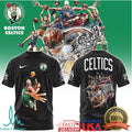 Boston Celtics x One Piece Straw Hat Crew Basketball Graphic Apparel T Shirt - Limotees LLC