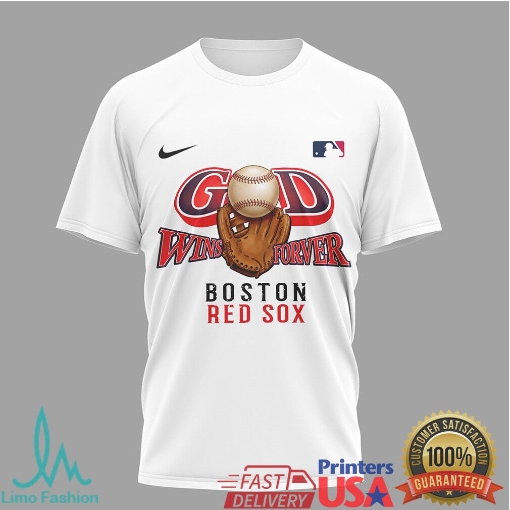 Boston Red Sox God Wins Forever Baseball Jesus Name T Shirt - Limotees LLC