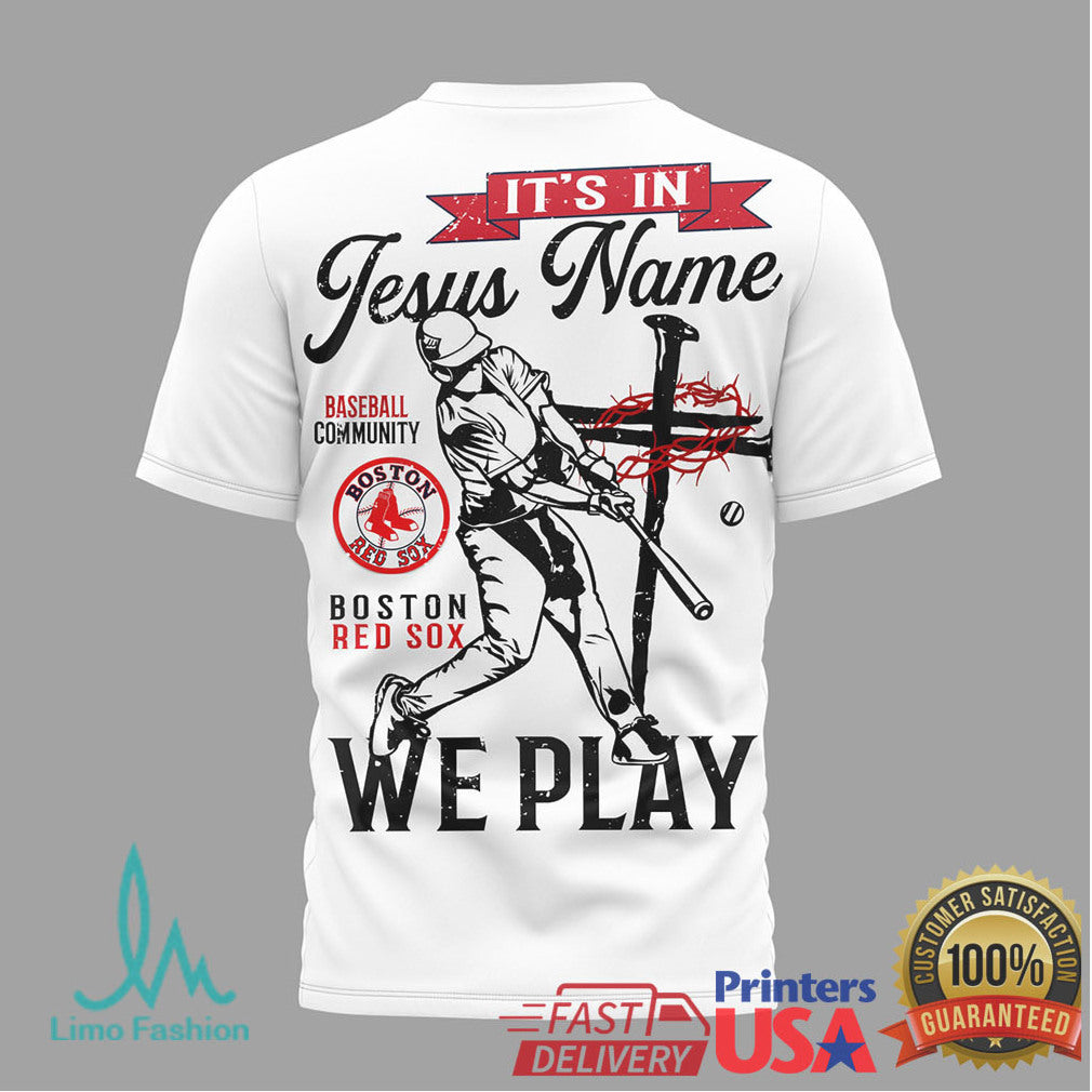 Boston Red Sox God Wins Forever Baseball Jesus Name T Shirt - Limotees LLC