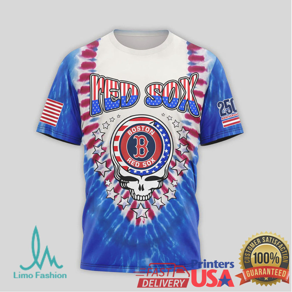 Boston Red Sox Steal Your Base Grateful Dead Patriotic Tie Dye T Shirt - Limotees LLC