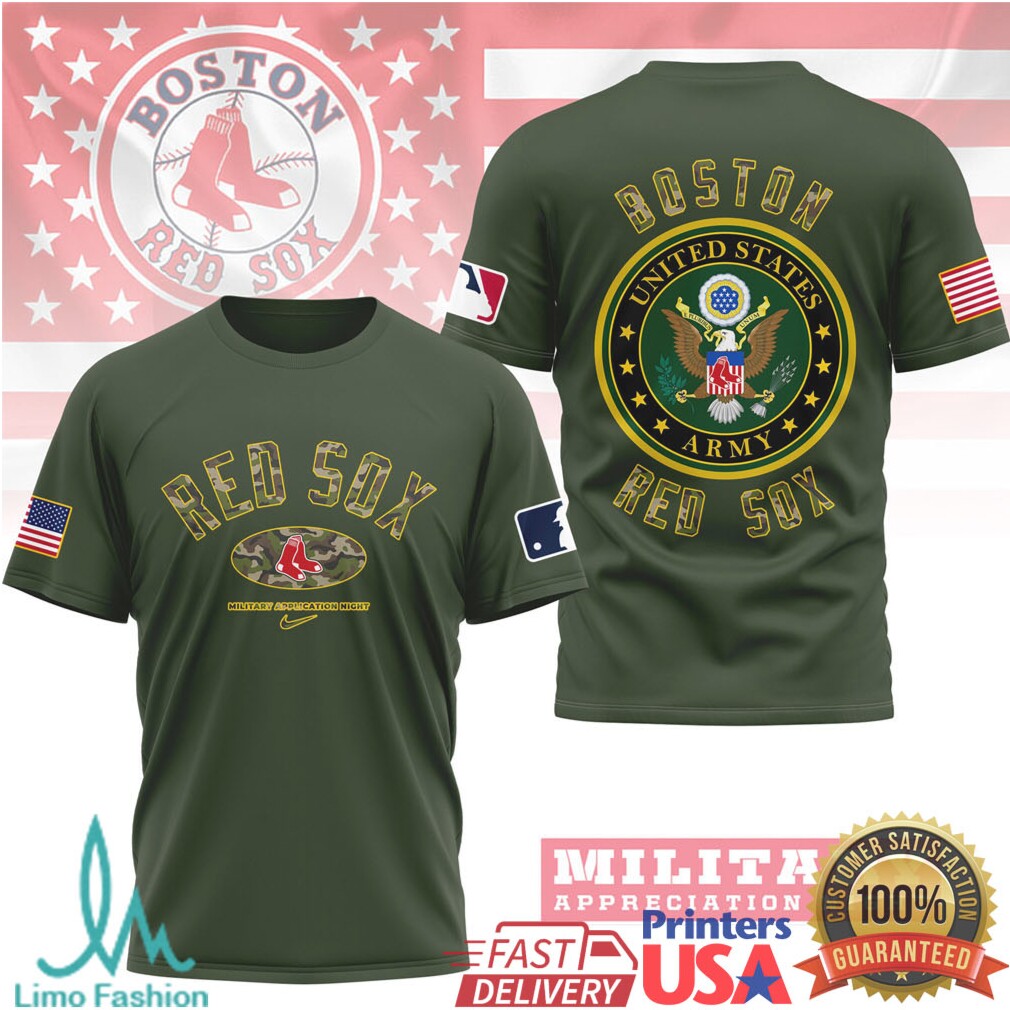 Boston Red Sox U.S. Army Military Appreciation Night Olive T Shirt - Limotees LLC