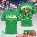 Brazil World Cup 2026 Jaguar Mascot T Shirt Seleção Soccer Supporter T Shirt - Limotees LLC