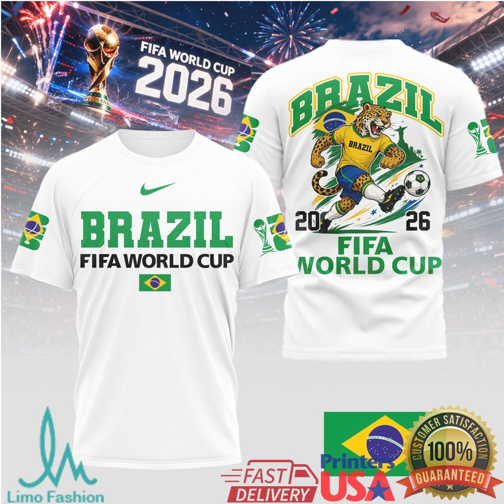 Brazil World Cup 2026 Jaguar Mascot T Shirt Seleção Soccer Supporter T Shirt - Limotees LLC
