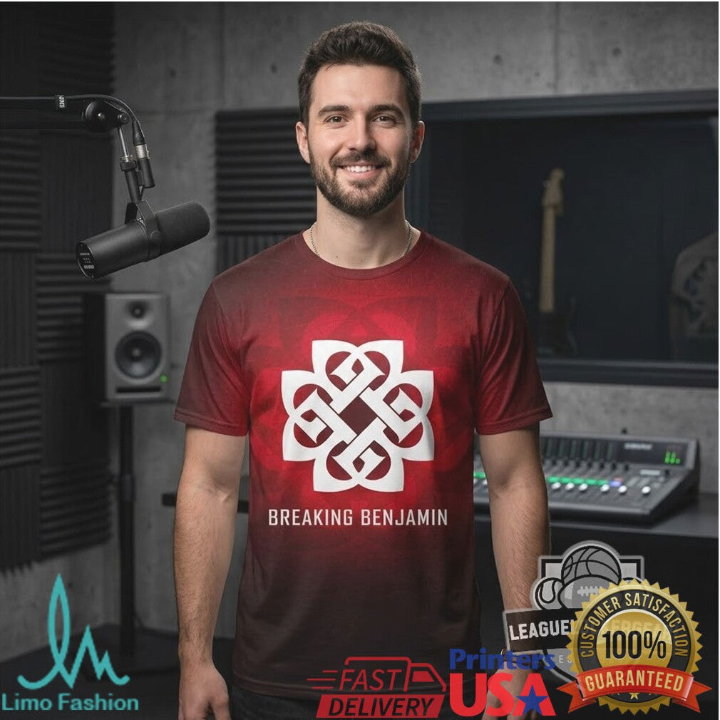 Breaking Benjamin 2026 Tour with Chevelle & Starset Red Gradient T Shirt - Limotees LLC