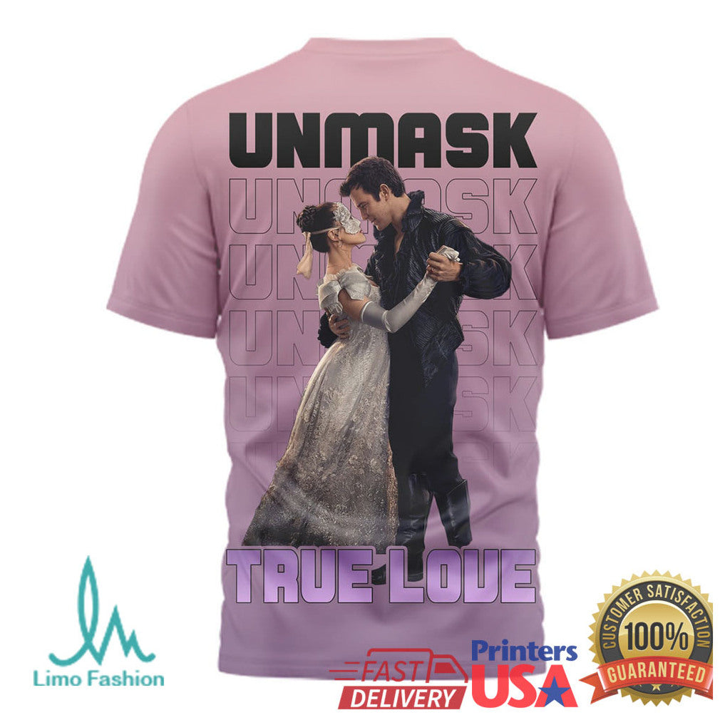 Bridgerton Premiere Masquerade “Unmask True Love” Purple Gradient Tee - Limotees LLC