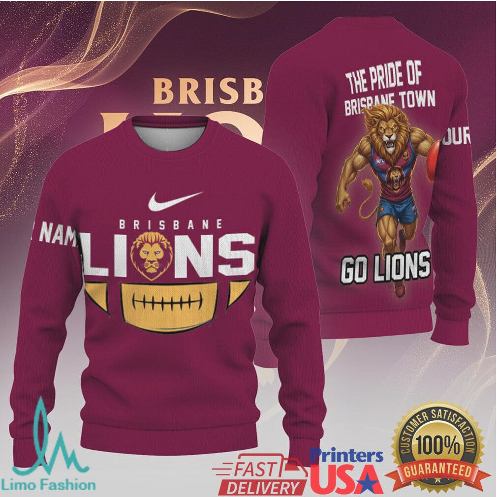 Brisbane Lions AFL “The Pride of Brisbane Town” Custom Hoodie & Tee - Limotees LLC