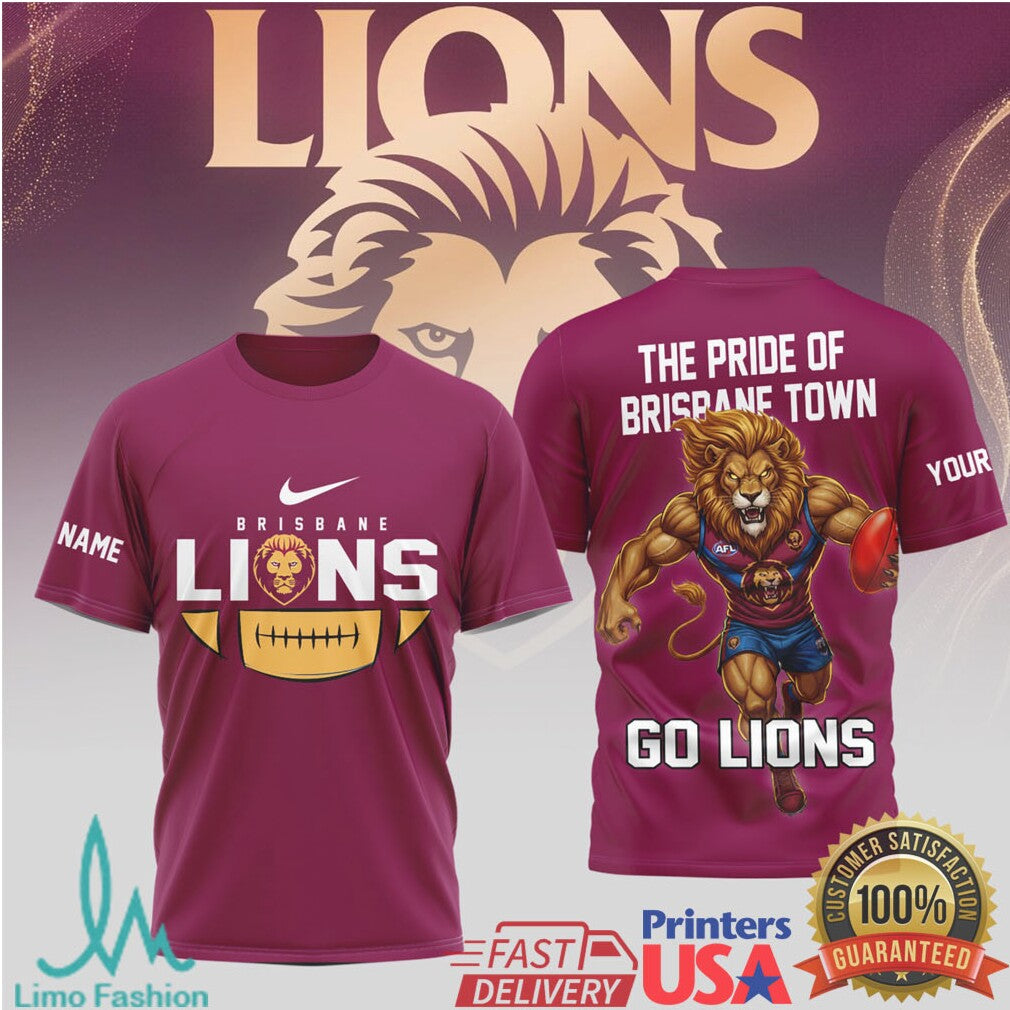 Brisbane Lions AFL “The Pride of Brisbane Town” Custom Hoodie & Tee - Limotees LLC