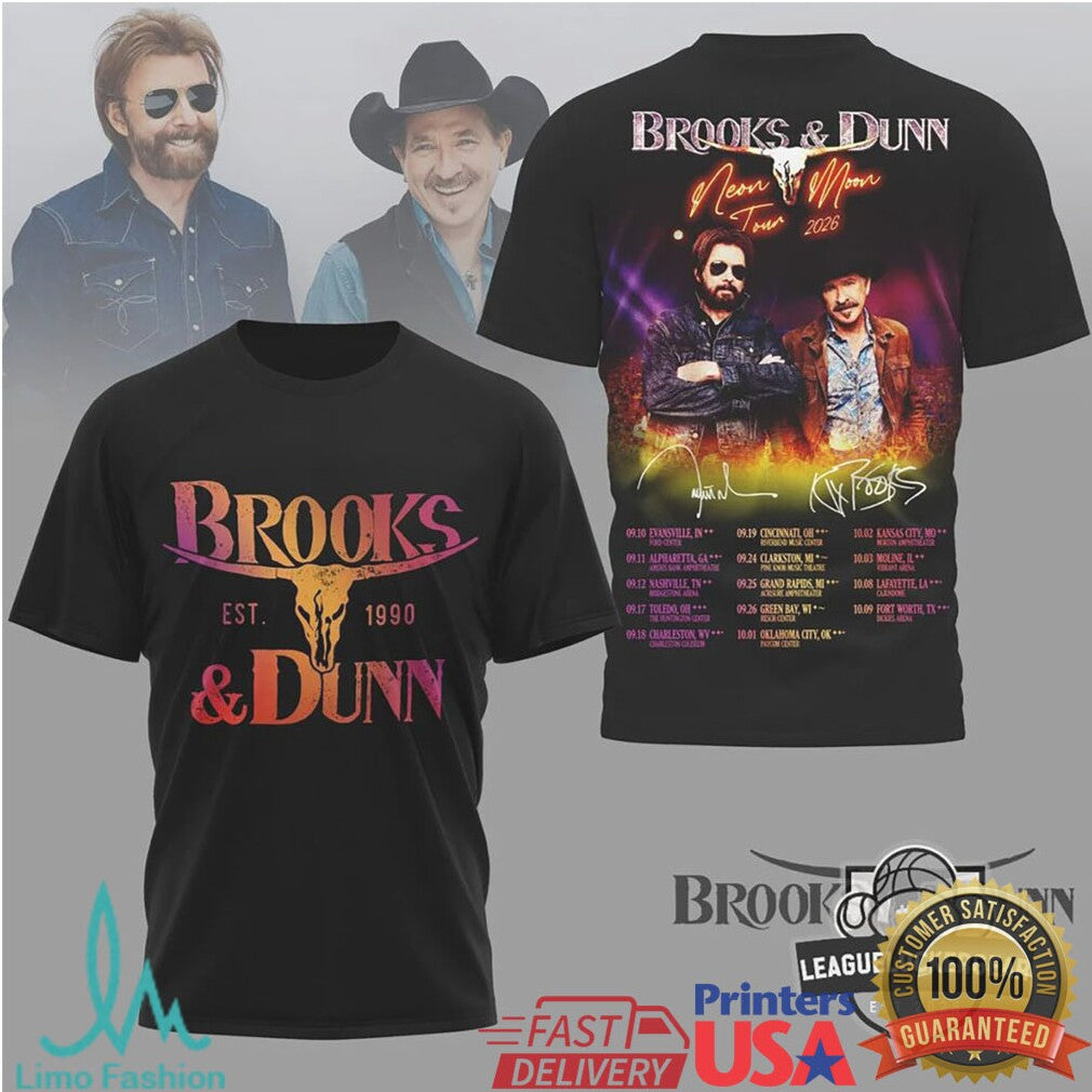 Brooks & Dunn Neon Moon Tour 2026 Nashville Country Music T Shirt - Limotees LLC
