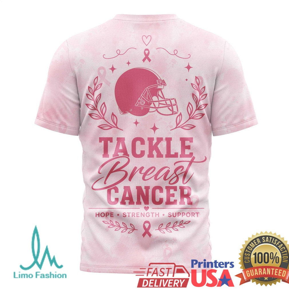 Browns Tackle Breast Cancer Awareness Pink Ribbon T Shirt - Limotees LLC