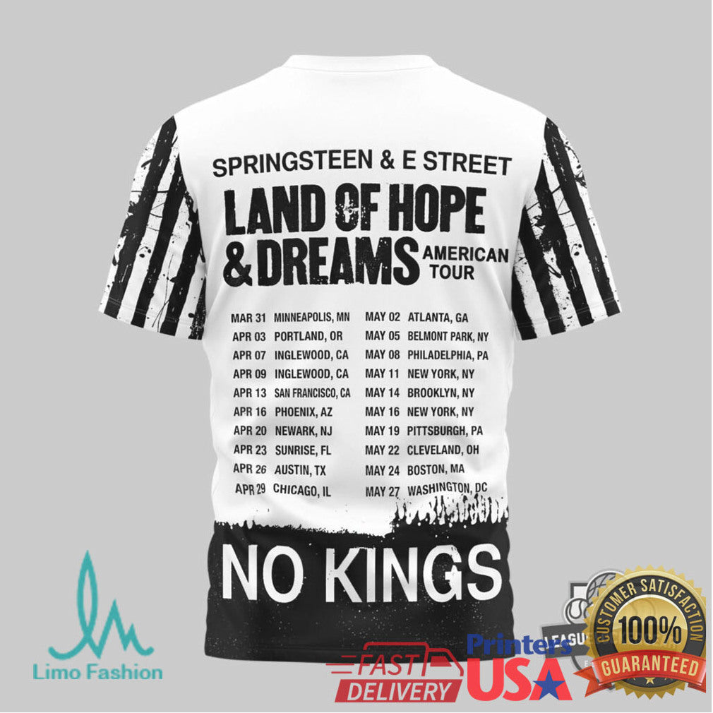 Bruce SpringsT Shirtn Land of Hope & Dreams American Tour 2025 T Shirt - Limotees LLC