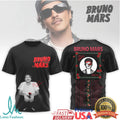 Bruno Mars The Romantic Tour T Shirt Floral Portrait Design - Limotees LLC