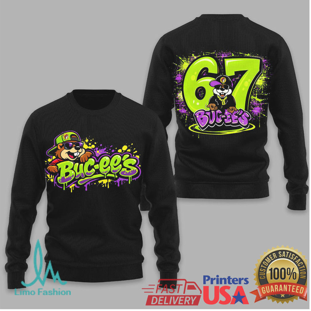 Buc Ee'S 67 Graffiti Style Neon Beaver T Shirt - Limotees LLC