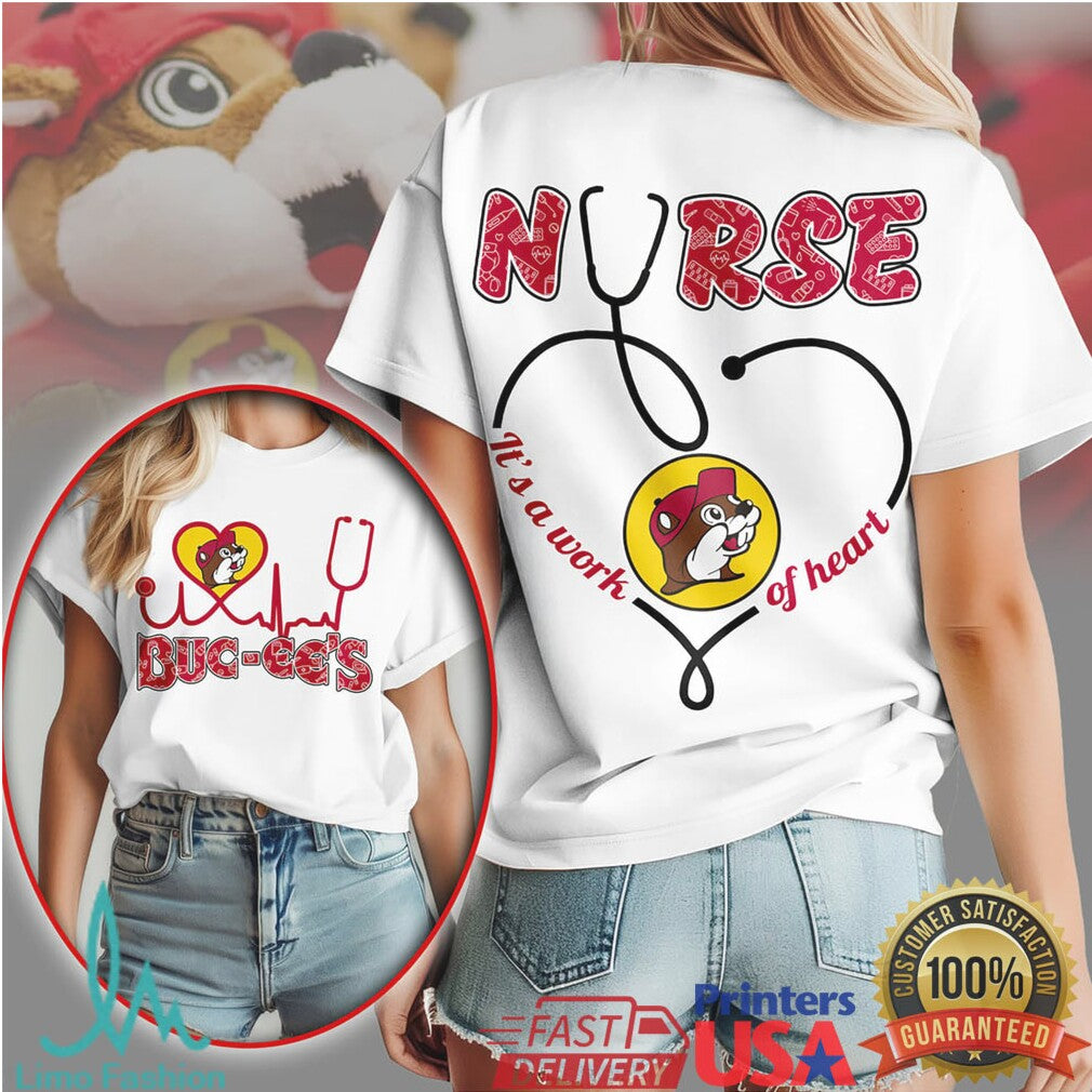 Buc Ee'S Nurse “It'S A Work Of Heart” Stethoscope Tee - Limotees LLC