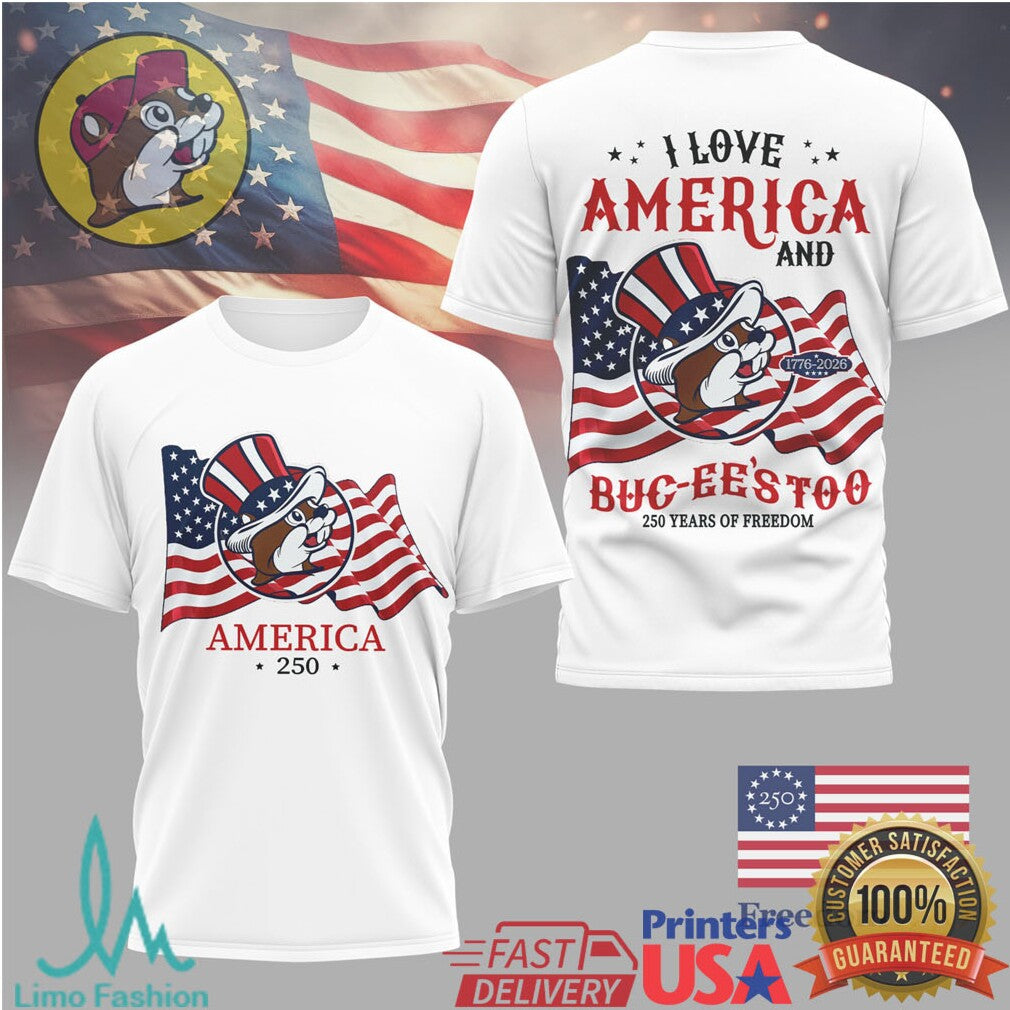 Buc ee's America 250 Years of Freedom Patriotic Beaver T Shirt - Limotees LLC
