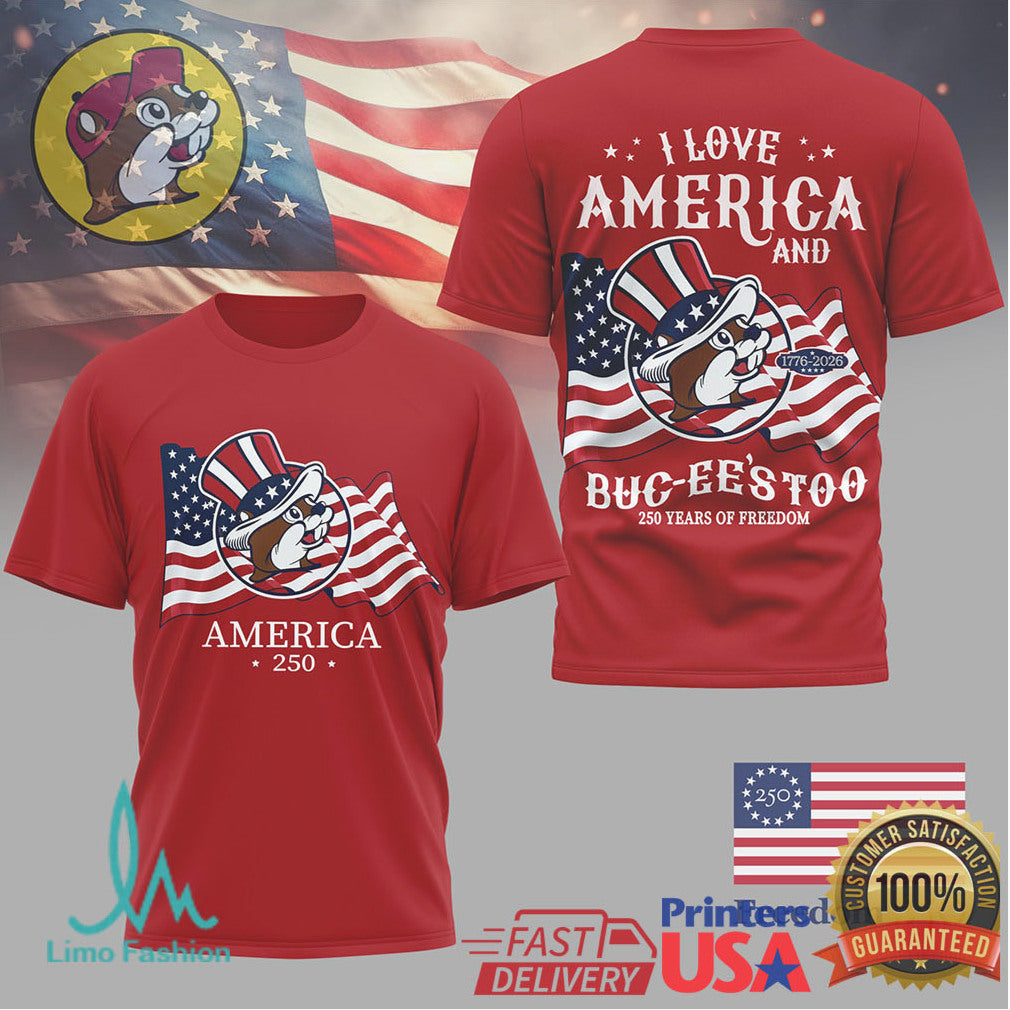 Buc ee's America 250 Years of Freedom Patriotic Beaver T Shirt - Limotees LLC