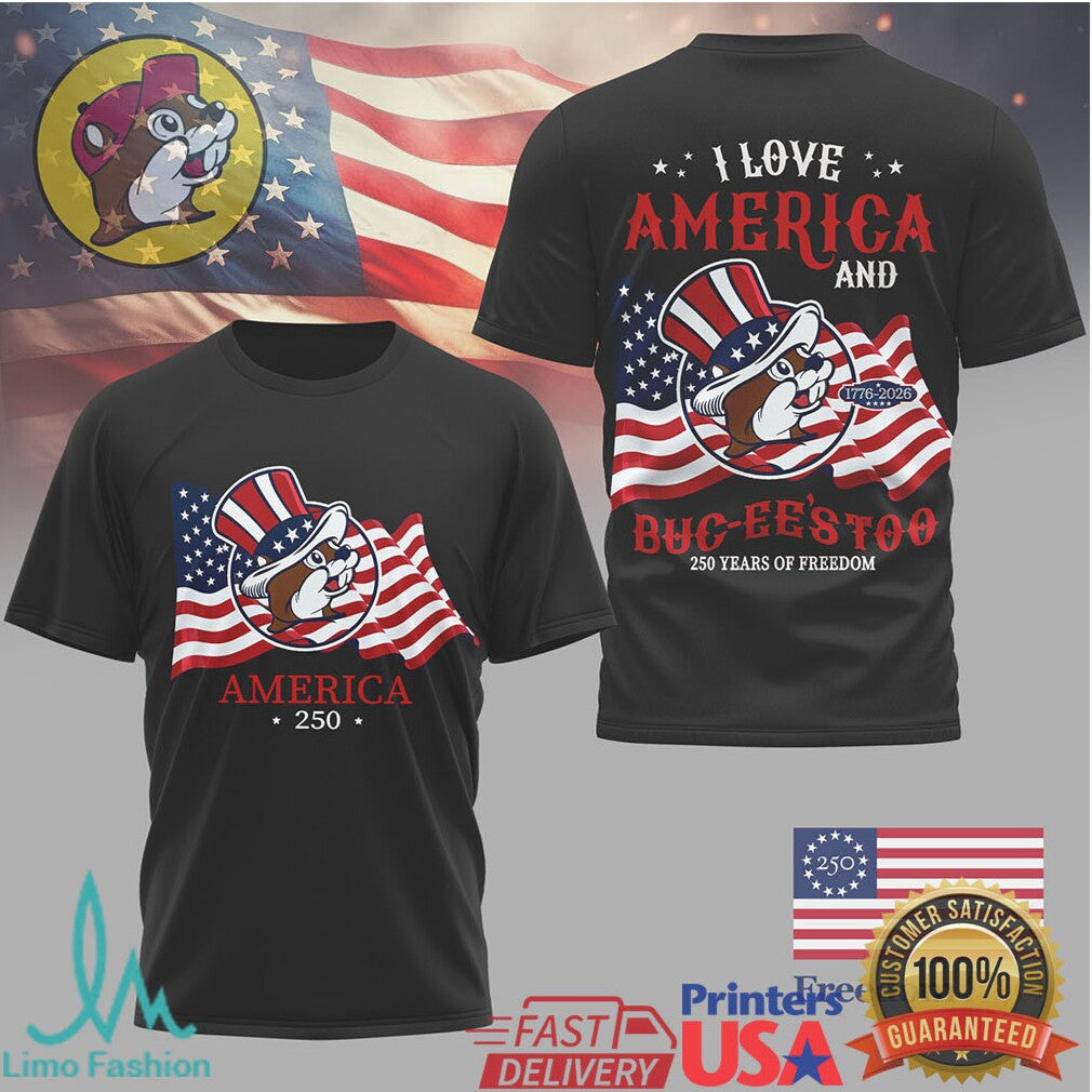 Buc ee's America 250 Years of Freedom Patriotic Beaver T Shirt - Limotees LLC