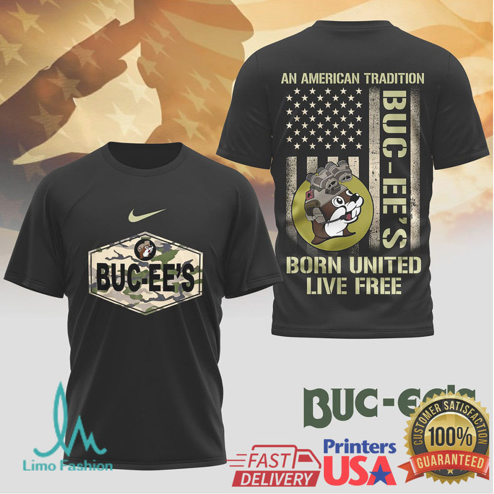 Buc ee’s American Tradition “Born United Live Free” Military Tee - Limotees LLC