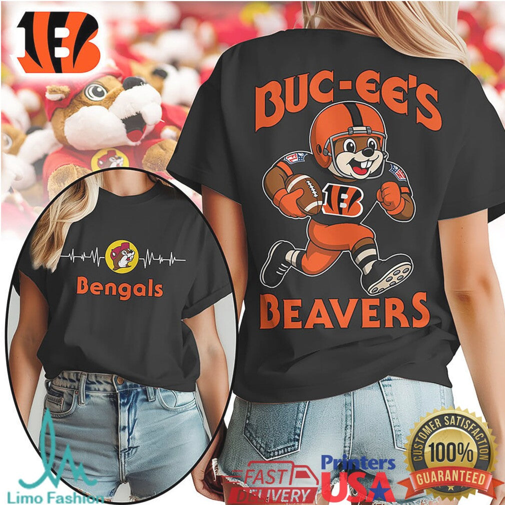Buc ee's Beavers x Cincinnati Bengals Football Mascot T Shirt - Limotees LLC