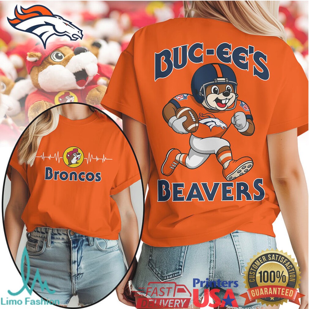 Buc ee's Beavers x Denver Broncos Football Mascot T Shirt - Limotees LLC
