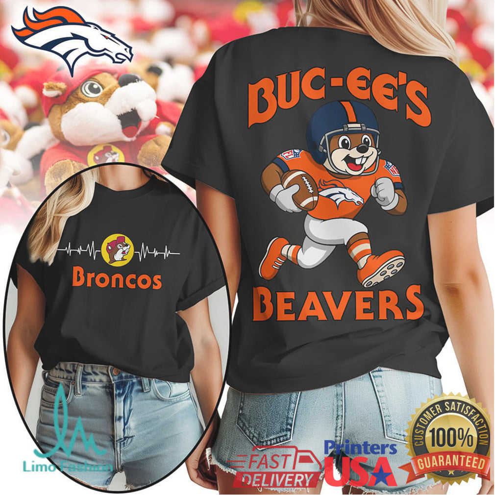 Buc ee's Beavers x Denver Broncos Football Mascot T Shirt - Limotees LLC