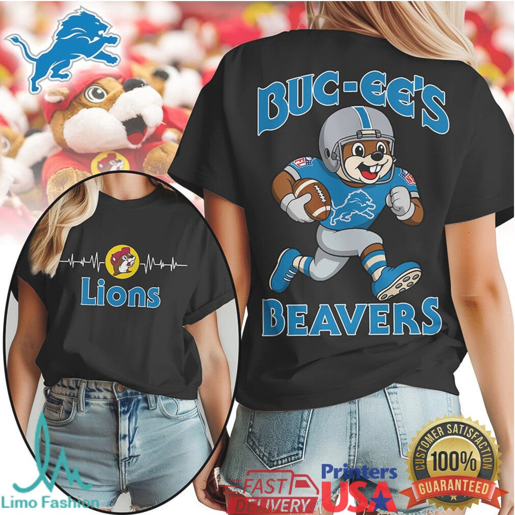 Buc ee's Beavers x Detroit Lions Football Mascot Fan Shirt