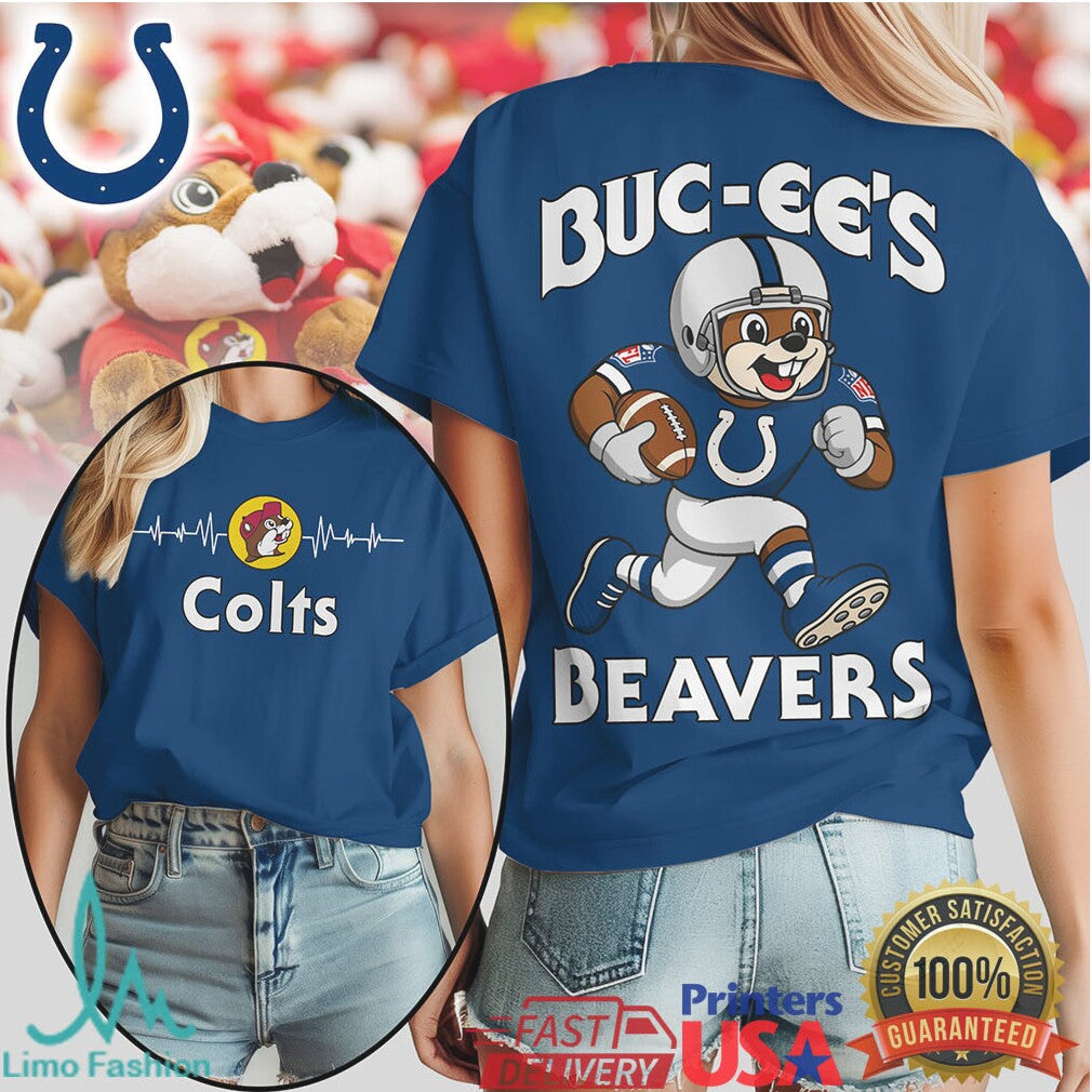 Buc ee's Beavers x Indianapolis Colts Football Team Gear T Shirt - Limotees LLC