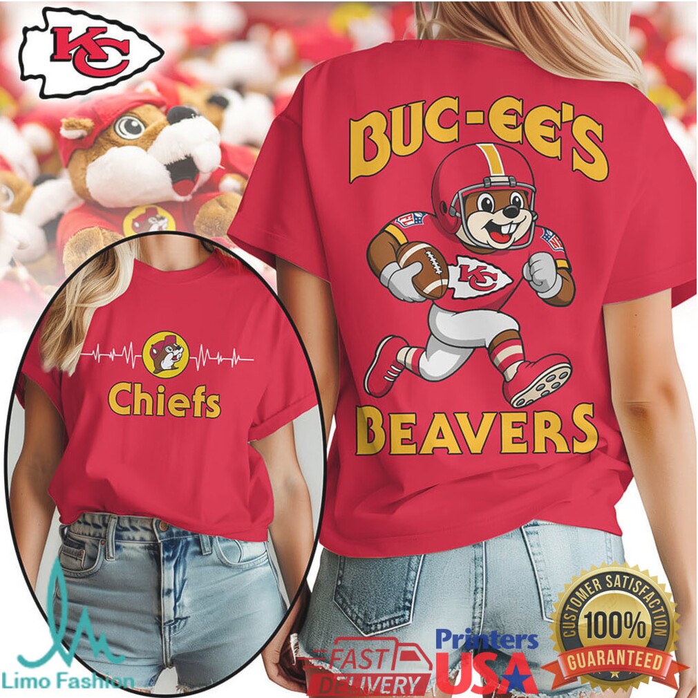 Buc ee's Beavers x Kansas City Chiefs Football Mashup T Shirt - Limotees LLC