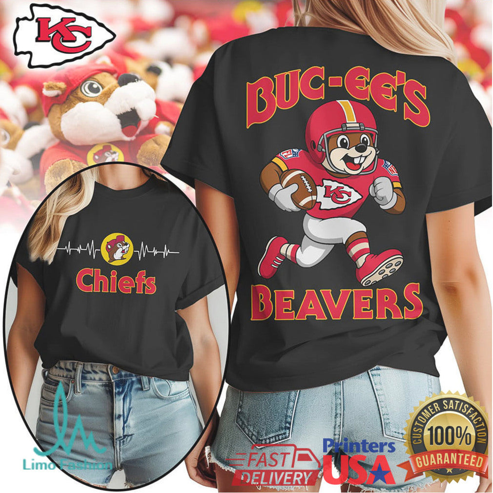 Buc ee's Beavers x Kansas City Chiefs Football Mashup T Shirt - Limotees LLC