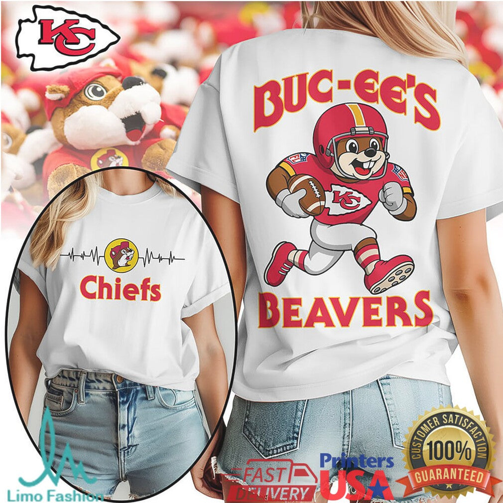 Buc ee's Beavers x Kansas City Chiefs Football Mashup T Shirt - Limotees LLC