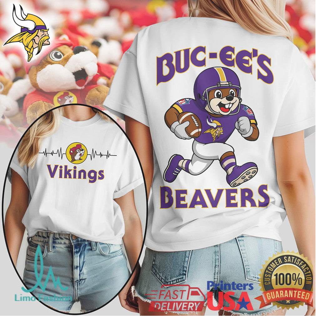 Buc ee's Beavers x Minnesota Vikings Football Fan Graphic T shirt - Limotees LLC