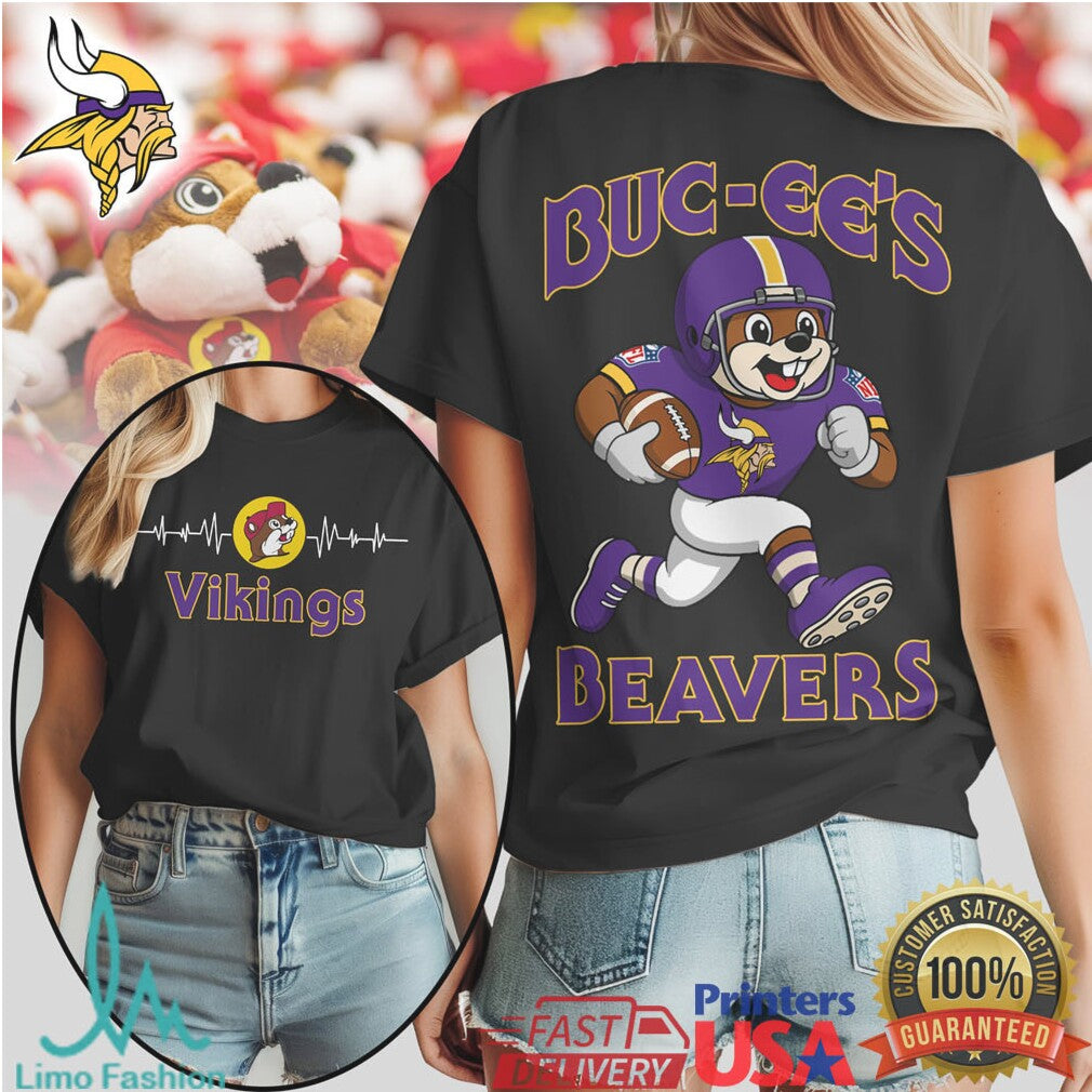 Buc ee's Beavers x Minnesota Vikings Football Fan Graphic T shirt - Limotees LLC