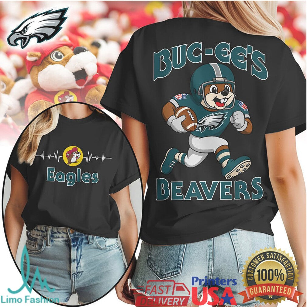 Buc ee's Beavers x Philadelphia Eagles Football Mascot T Shirt - Limotees LLC