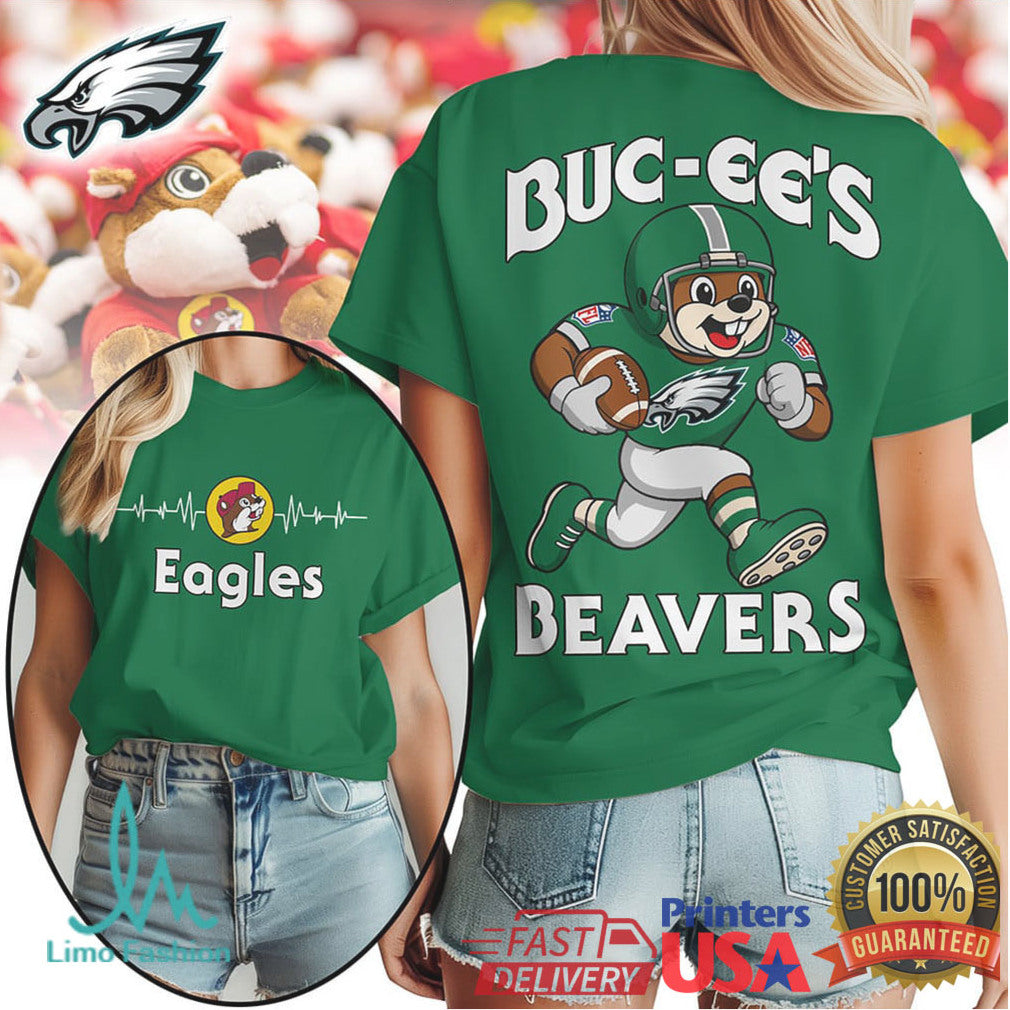 Buc ee's Beavers x Philadelphia Eagles Football Mascot T Shirt - Limotees LLC