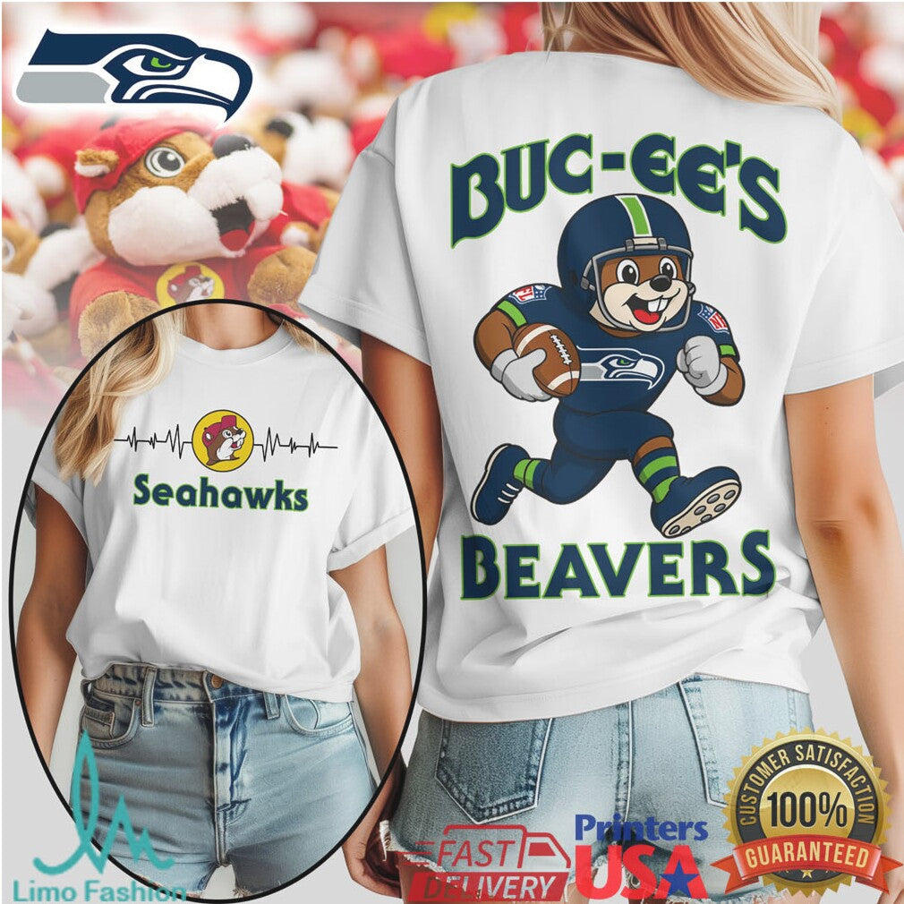 Buc ee's Beavers x Seattle Seahawks Football Mascot T Shirt - Limotees LLC