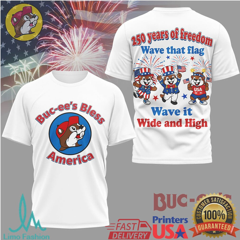 Buc ee's Bless America 250 Years of Freedom Patriotic T Shirt - Limotees LLC