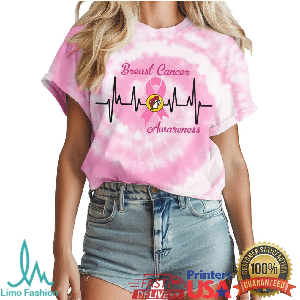 Buc ee’s Breast Cancer Awareness Pink Tie Dye “Hope For A Cure” T Shirt - Limotees LLC