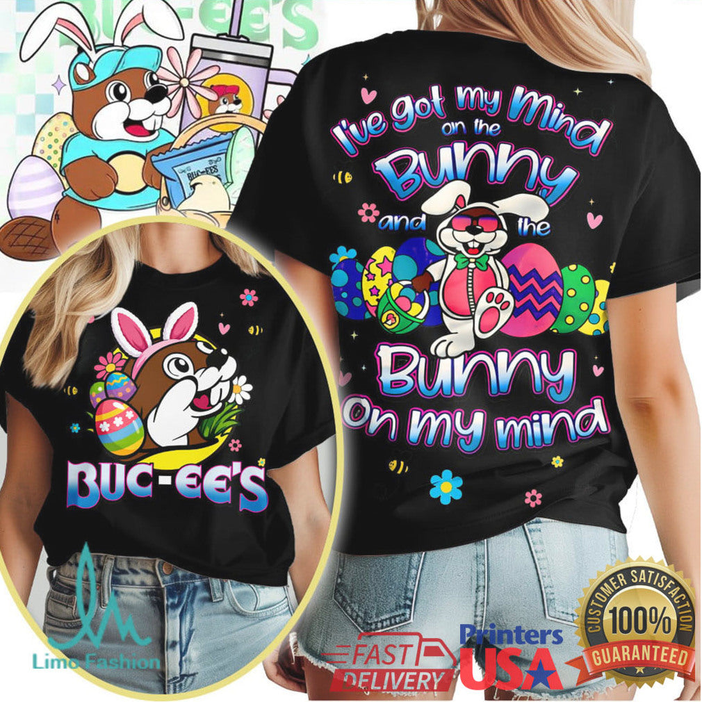 Buc ee's Easter T Shirt Bunny on My Mind Beaver Character Tee - Limotees LLC