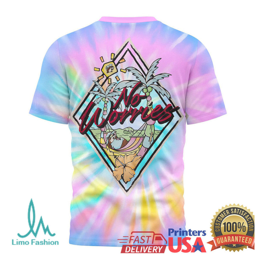 Buc ee's “No Worries” Tropical Summer Tie Dye Graphic Tee - Limotees LLC