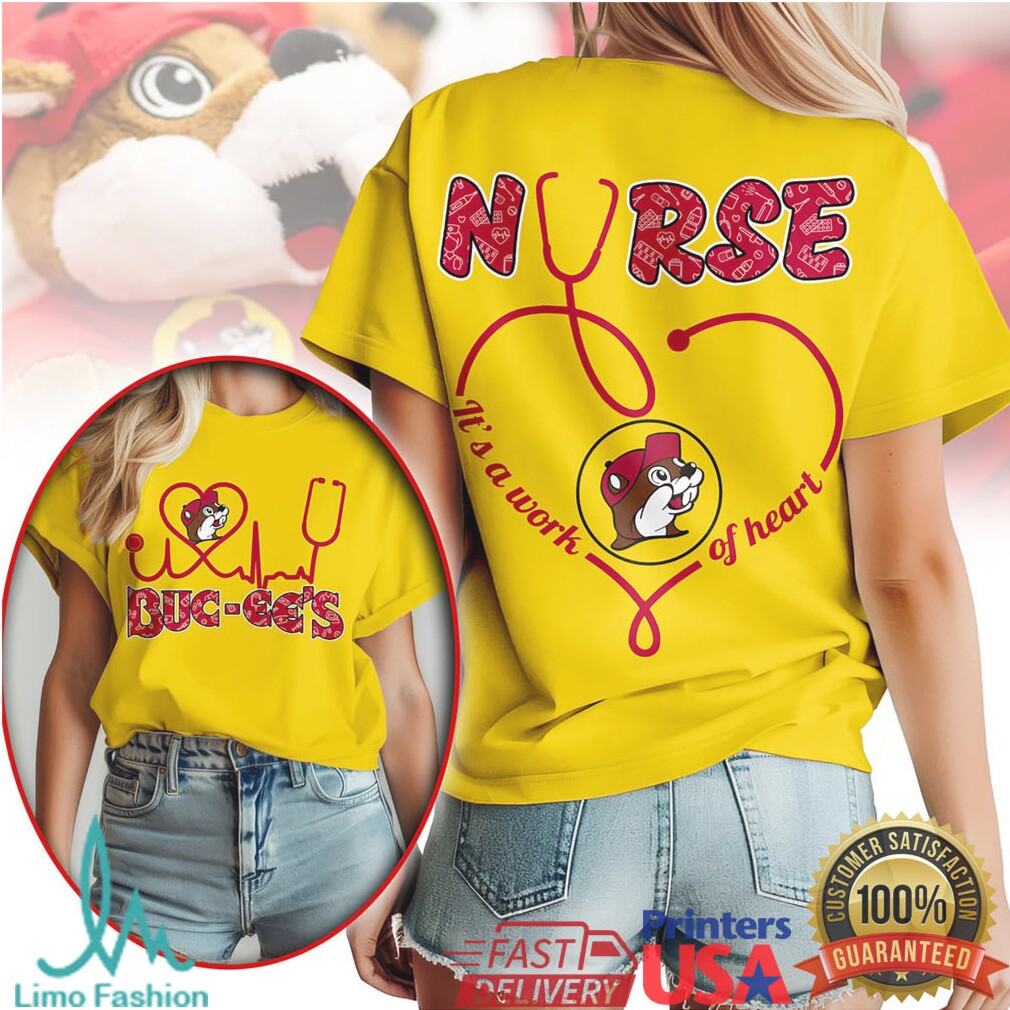 Buc ee’s Nurse “A Work of Heart” Stethoscope Medical T Shirt - Limotees LLC